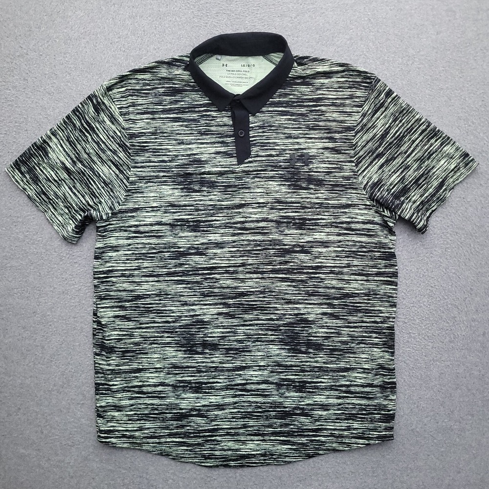 Under Armour Iso Chill Polo Shirt Mens Large Golf Performance Stretch Green